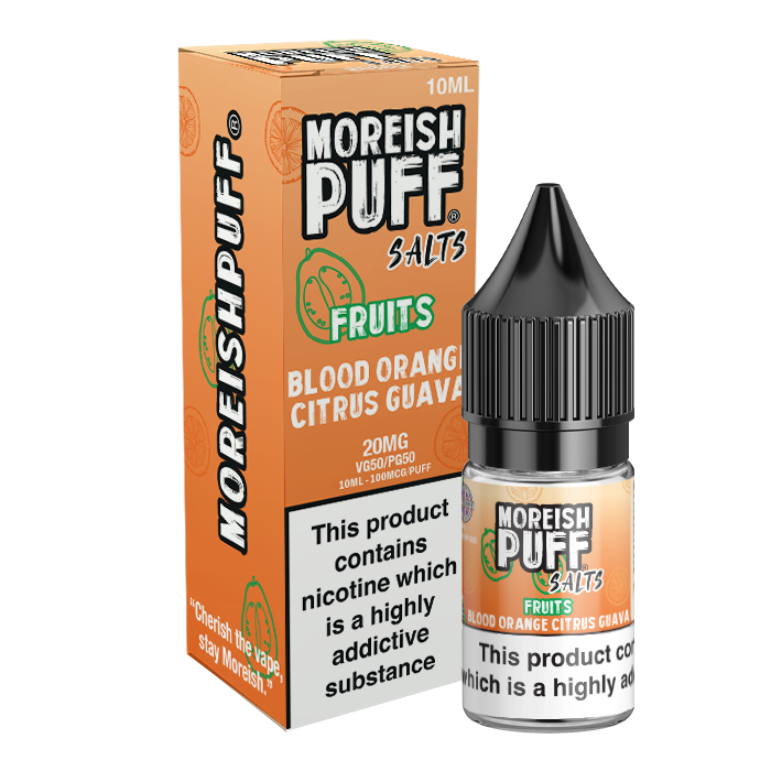 Moreish Puff Fruits Blood Orange Citrus Guava 10ml Nic Salt-10mg