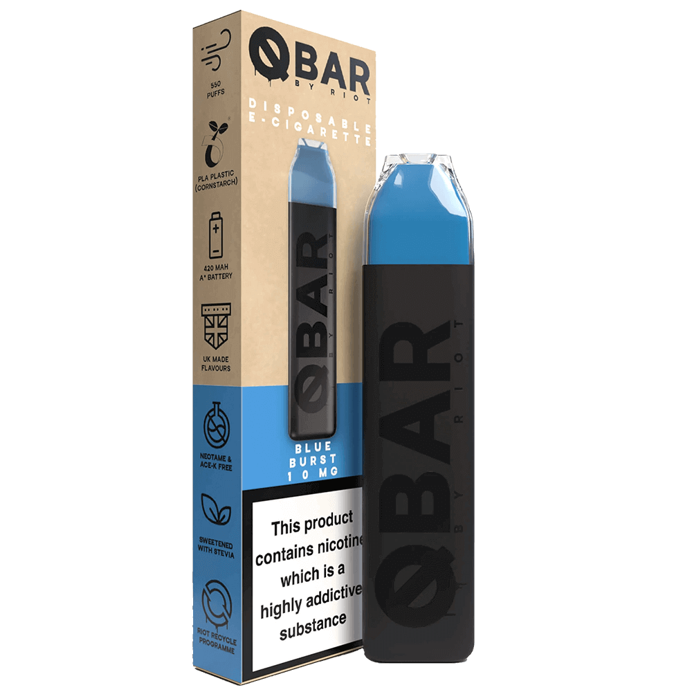 Riot Squad Q Bar Disposable Vape Device - Blue Burst - 10mg