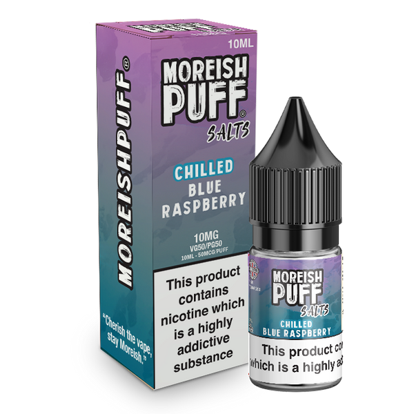Moreish Puff Salts Blue Raspberry Chilled 10ml Nic Salt-10mg