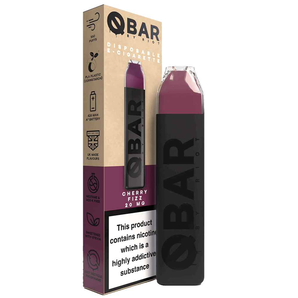 Riot Squad Q Bar Disposable Vape Device - Cherry Fizz - 20mg