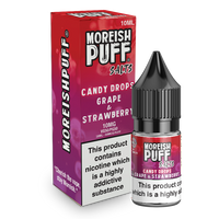 Moreish Puff Salts Grape & Strawberry Candy Drops 10ml Nic Salt-10mg