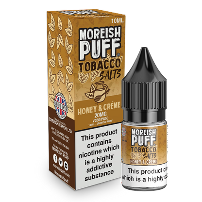 Moreish Puff Salts Honey and Cream Tobacco 10ml Nic Salt-20mg