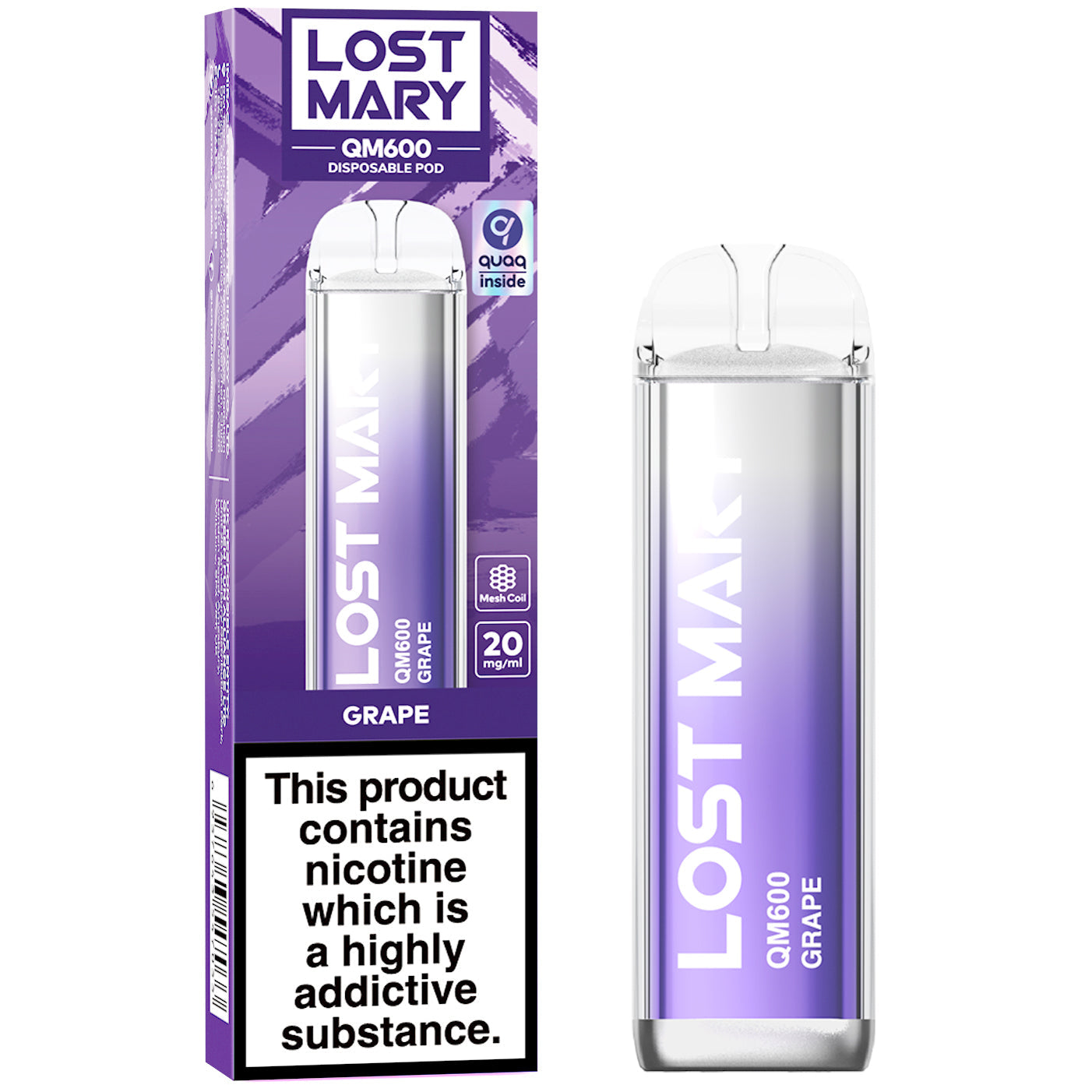 Lost Mary QM600 Disposable Vape Device (Short/OutofDate)