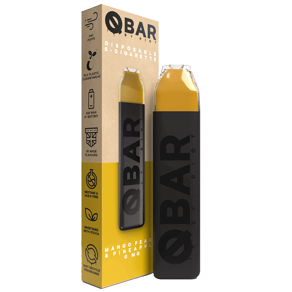 Riot Squad Q Bar Disposable Vape Device - Mango Peach & Pineapple - 0mg