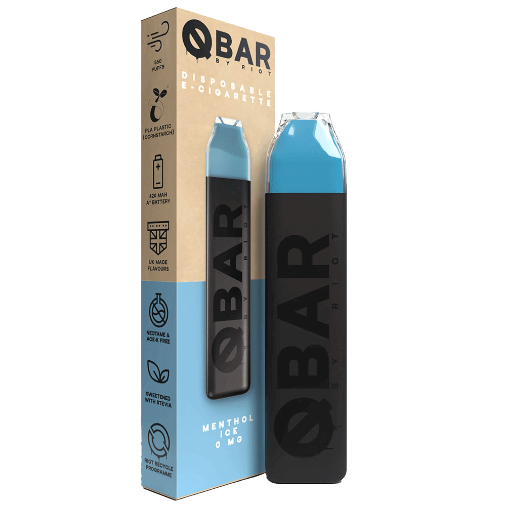 Riot Squad Q Bar Disposable Vape Device - Menthol Ice - 0mg
