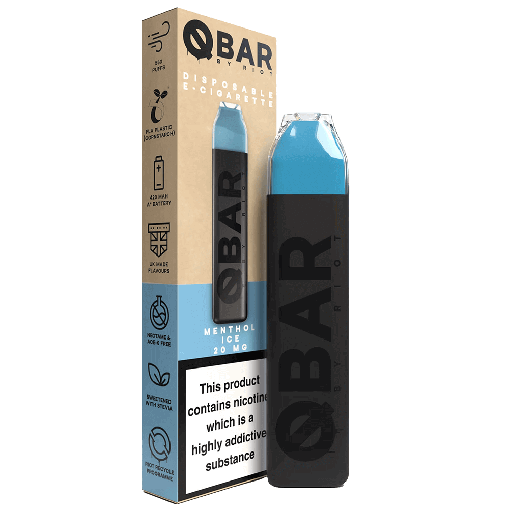 Riot Squad Q Bar Disposable Vape Device - Menthol Ice - 20mg