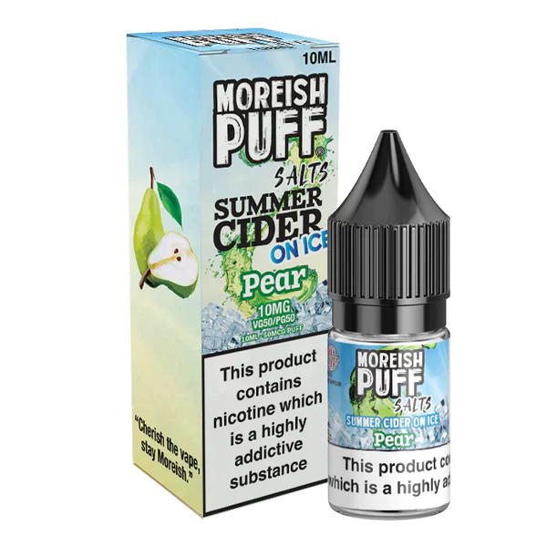 Moreish Puff Pear Summer Cider on Ice 10ml Nic Salt