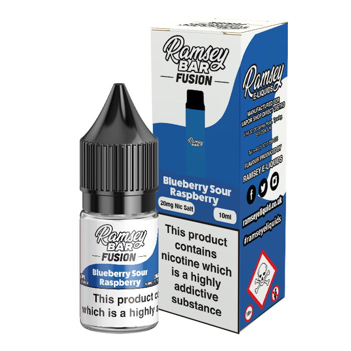 Ramsey Bar Fusion Blueberry Sour Raspberry 10ml Nic Salt