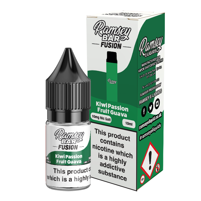 Ramsey Bar Fusion Kiwi Passion Fruit Guava 10ml Nic Salt
