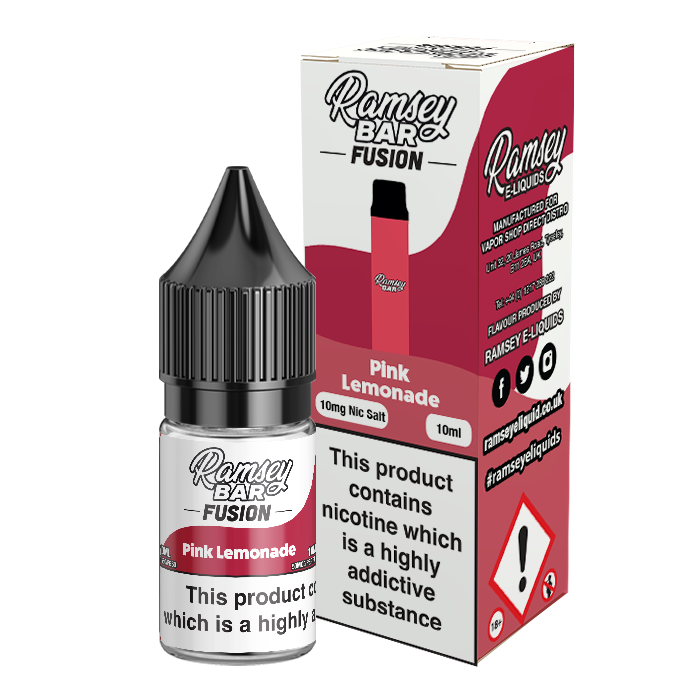 Ramsey Bar Fusion Pink Lemonade 10ml Nic Salt