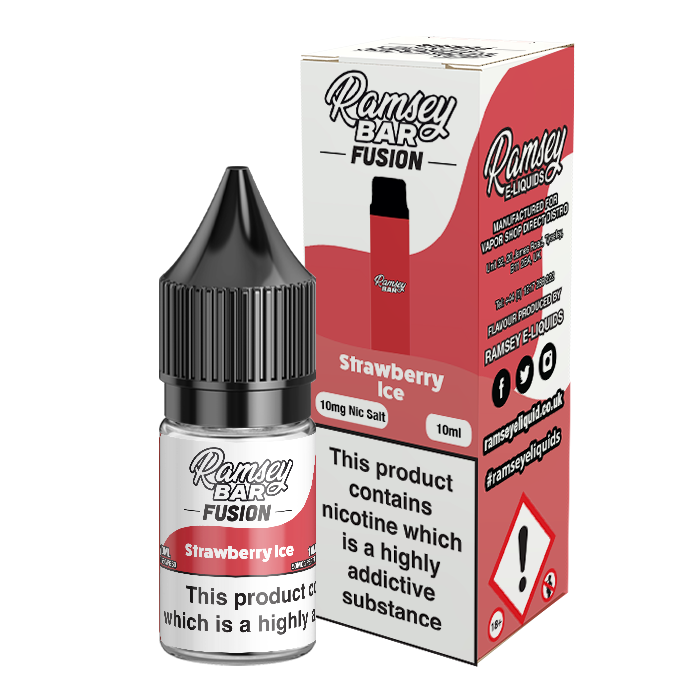 Ramsey Bar Fusion Strawberry Ice 10ml Nic Salt