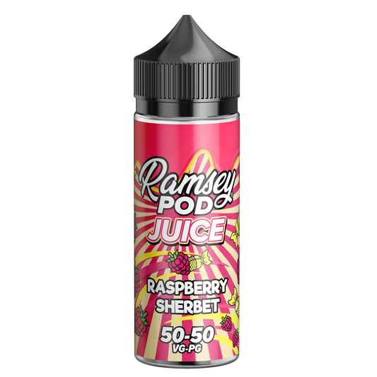 Raspberry Sherbet by Ramsey Pod Juice 100ml Shortfill