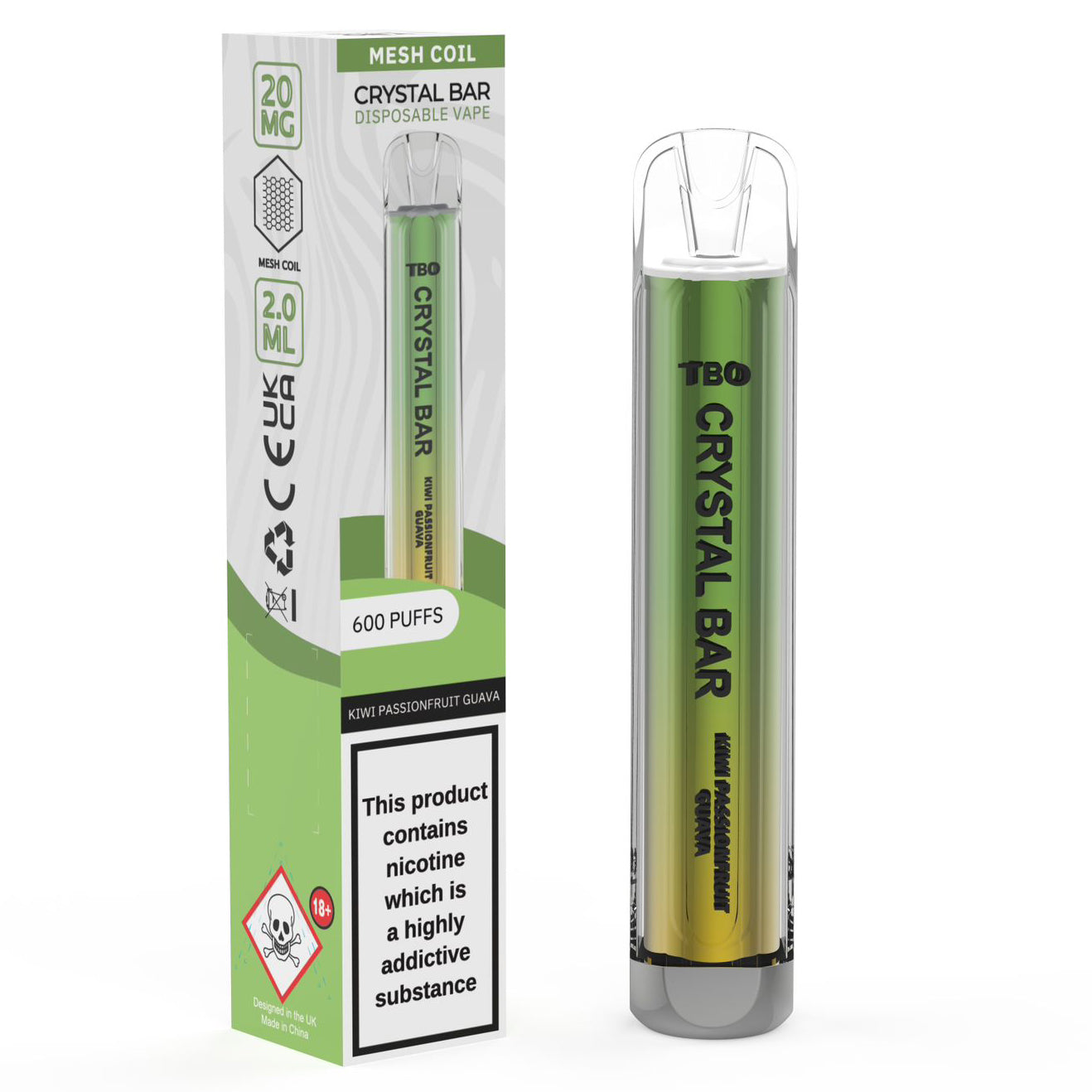 TBO Crystal Bar Disposable Vape Device - Kiwi Passionfruit Guava