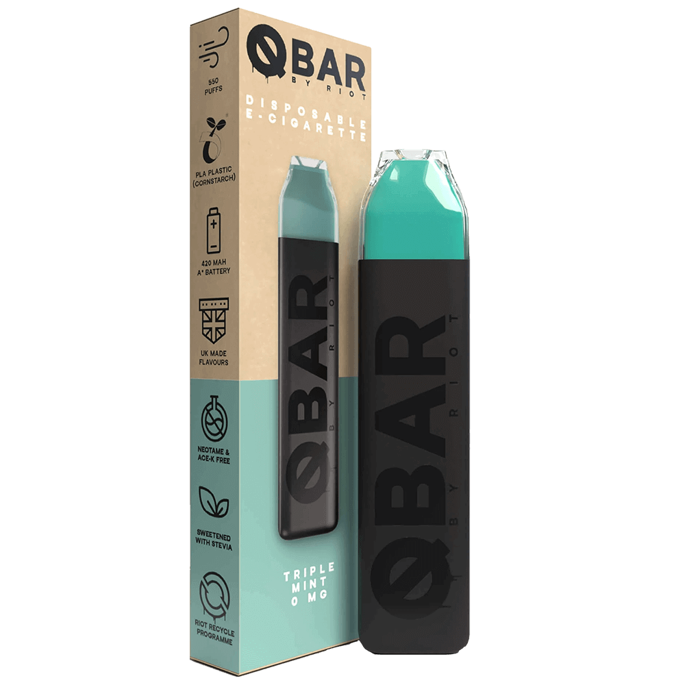 Riot Squad Q Bar Disposable Vape Device - Triple Mint - 0mg