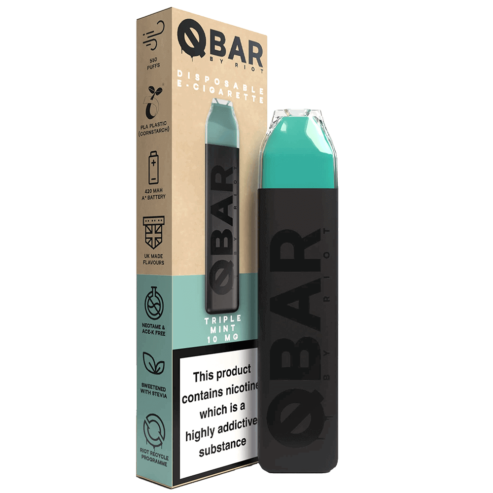 Riot Squad Q Bar Disposable Vape Device - Triple Mint - 10mg