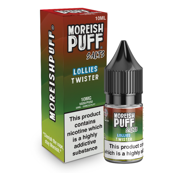 Moreish Puff Salts Twister Lollies 10ml Nic Salt-10mg