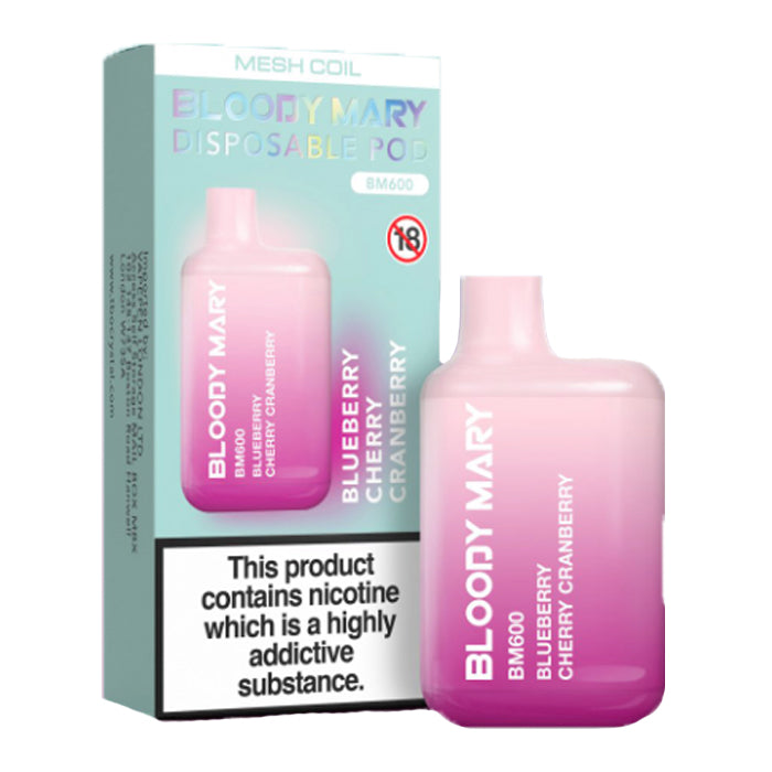 Bloody Mary BM600 Disposable Vape Blueberry Cherry Cranberry