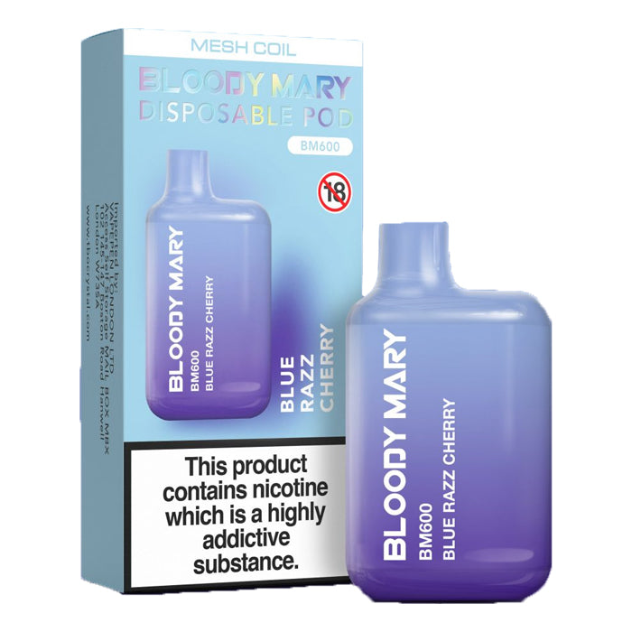 Bloody Mary BM600 Disposable Vape Blue Razz Cherry