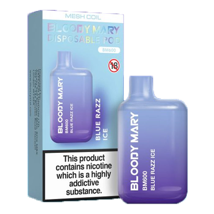 Bloody Mary BM600 Disposable Vape Blue Razz Ice