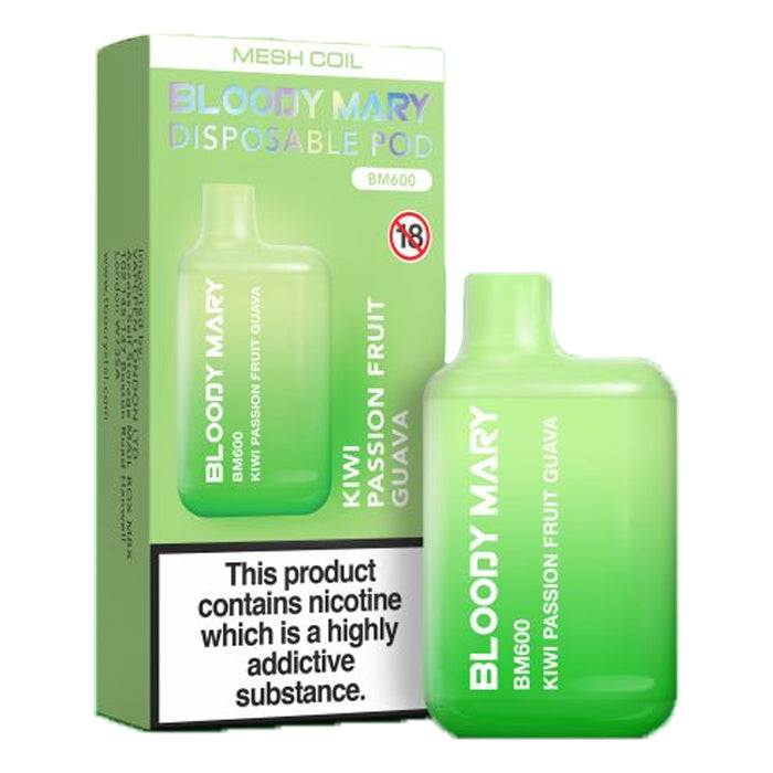 Bloody Mary BM600 Disposable Vape Kiwi Passion Fruit Guava