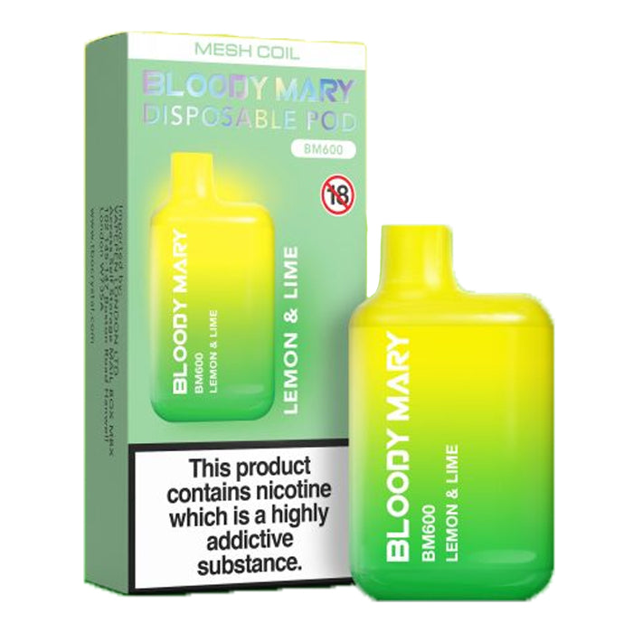 Bloody Mary BM600 Disposable Vape Lemon & Lime
