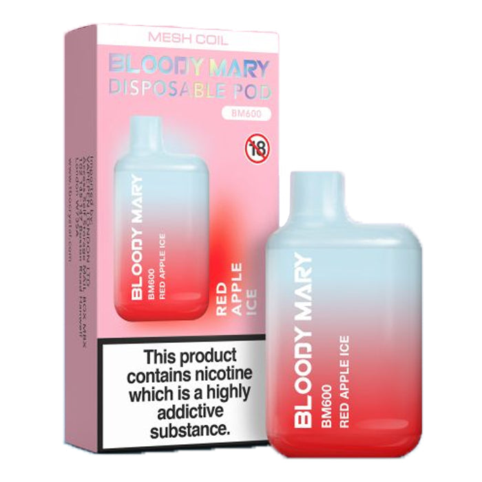 Bloody Mary BM600 Disposable Vape Red Apple Ice